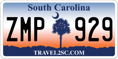SC license plate ZMP929