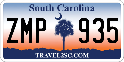 SC license plate ZMP935