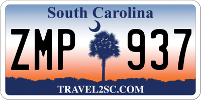 SC license plate ZMP937