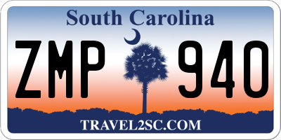 SC license plate ZMP940