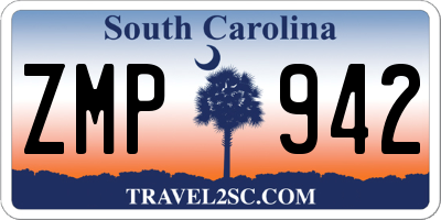SC license plate ZMP942