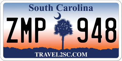 SC license plate ZMP948