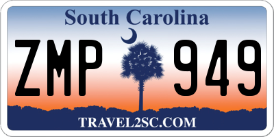 SC license plate ZMP949