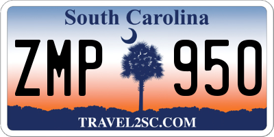 SC license plate ZMP950
