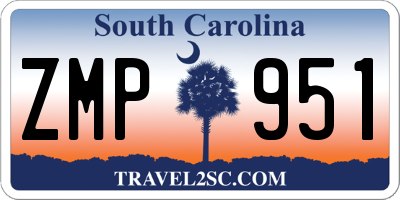 SC license plate ZMP951