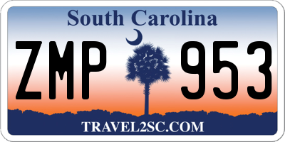 SC license plate ZMP953