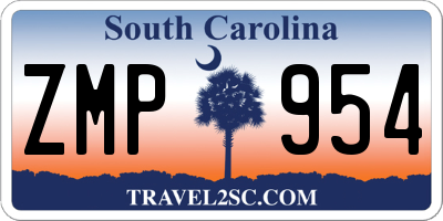 SC license plate ZMP954