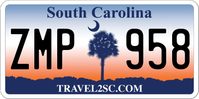 SC license plate ZMP958