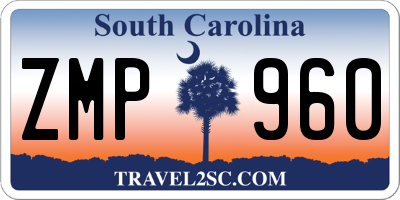 SC license plate ZMP960