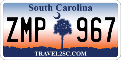 SC license plate ZMP967