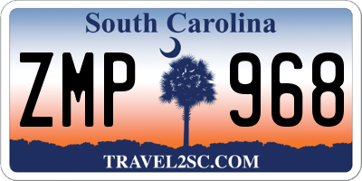 SC license plate ZMP968