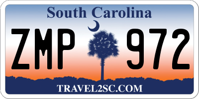 SC license plate ZMP972