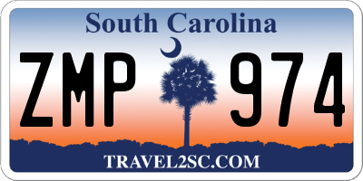 SC license plate ZMP974