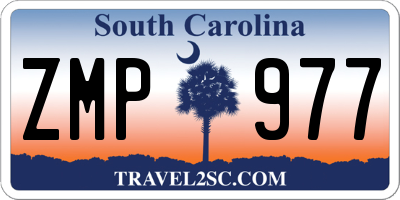SC license plate ZMP977