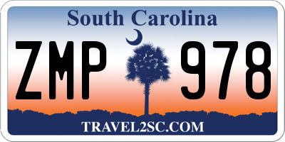 SC license plate ZMP978