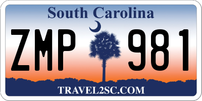SC license plate ZMP981