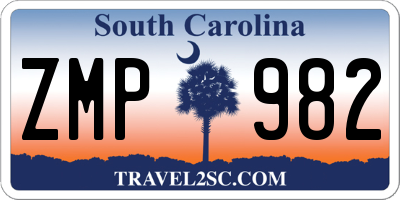 SC license plate ZMP982