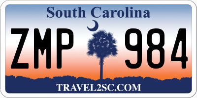 SC license plate ZMP984