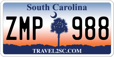 SC license plate ZMP988