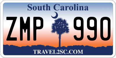 SC license plate ZMP990