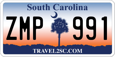 SC license plate ZMP991