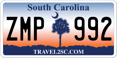 SC license plate ZMP992