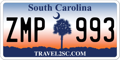 SC license plate ZMP993
