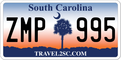 SC license plate ZMP995