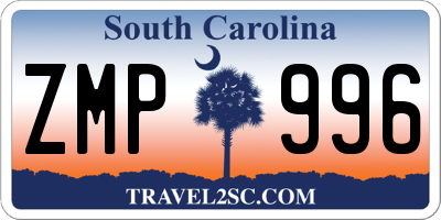 SC license plate ZMP996