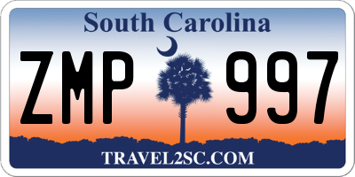 SC license plate ZMP997
