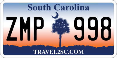 SC license plate ZMP998
