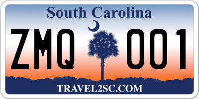 SC license plate ZMQ001