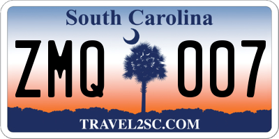 SC license plate ZMQ007