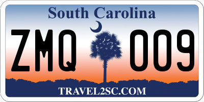 SC license plate ZMQ009