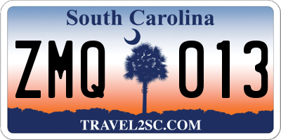 SC license plate ZMQ013