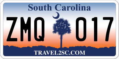 SC license plate ZMQ017