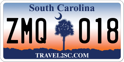 SC license plate ZMQ018