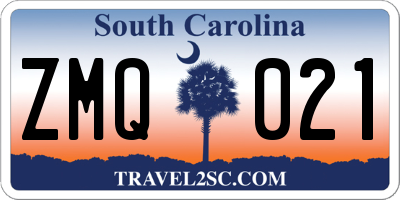 SC license plate ZMQ021