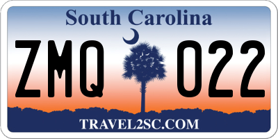 SC license plate ZMQ022
