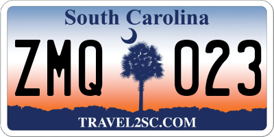 SC license plate ZMQ023