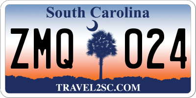 SC license plate ZMQ024