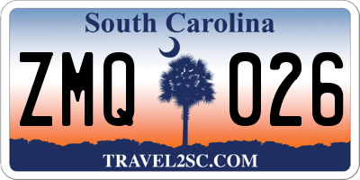 SC license plate ZMQ026
