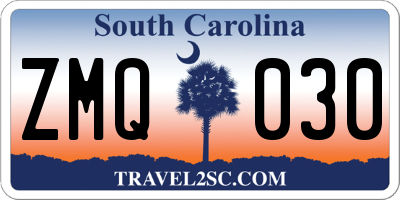 SC license plate ZMQ030