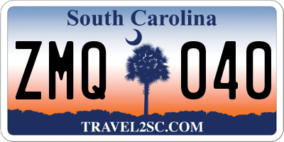 SC license plate ZMQ040