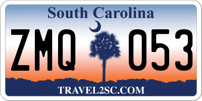SC license plate ZMQ053