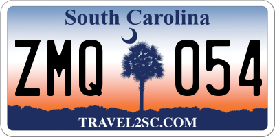 SC license plate ZMQ054