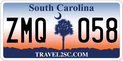 SC license plate ZMQ058