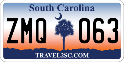 SC license plate ZMQ063