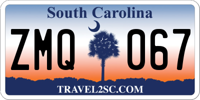 SC license plate ZMQ067