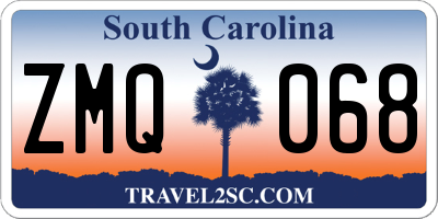 SC license plate ZMQ068